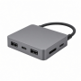 USB-C Desktop Hub, Aluminum Alloy, Gray, 3-Port USB Expansion with Card Slot