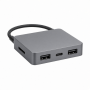 USB-C Desktop Hub, Aluminum Alloy, Gray, 3-Port USB Expansion with Card Slot