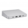 Aluminum Monitor Stand USB Hub, Silver, 4-Port Type-C Docking Station