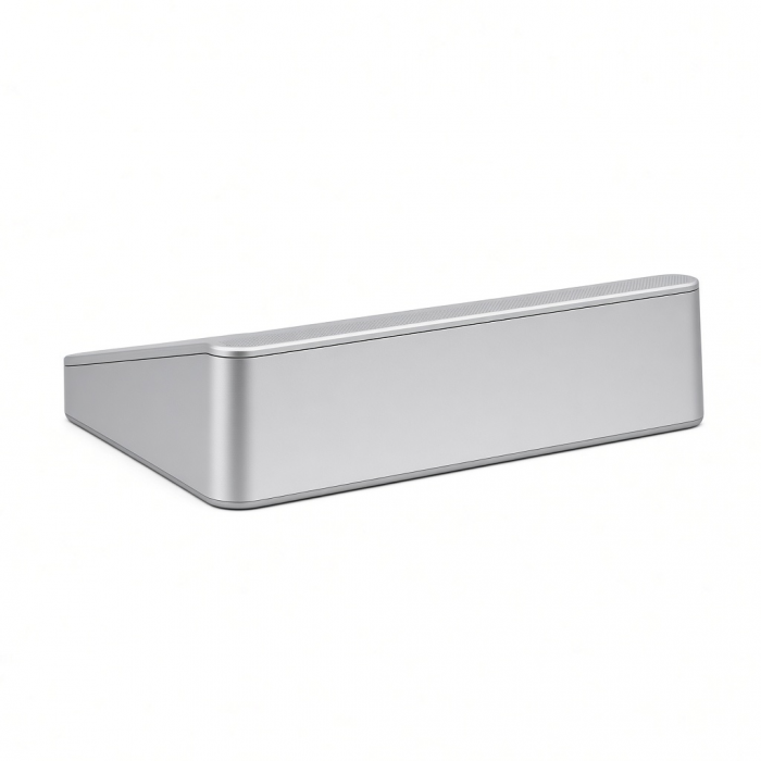 Aluminum Monitor Stand USB Hub, Silver, 4-Port Type-C Docking Station