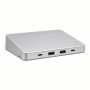Aluminum Monitor Stand USB Hub, Silver, 4-Port Type-C Docking Station