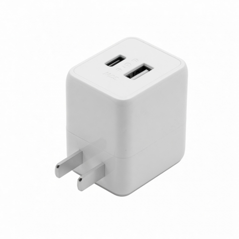 30W Dual-Port USB Wall Charger, White Compact Power Adapter