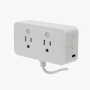 Dual Smart Outlet, White Plug-in Wall Socket, Two Outlets, USB Port