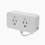 Dual Smart Outlet, White Plug-in Wall Socket, Two Outlets, USB Port