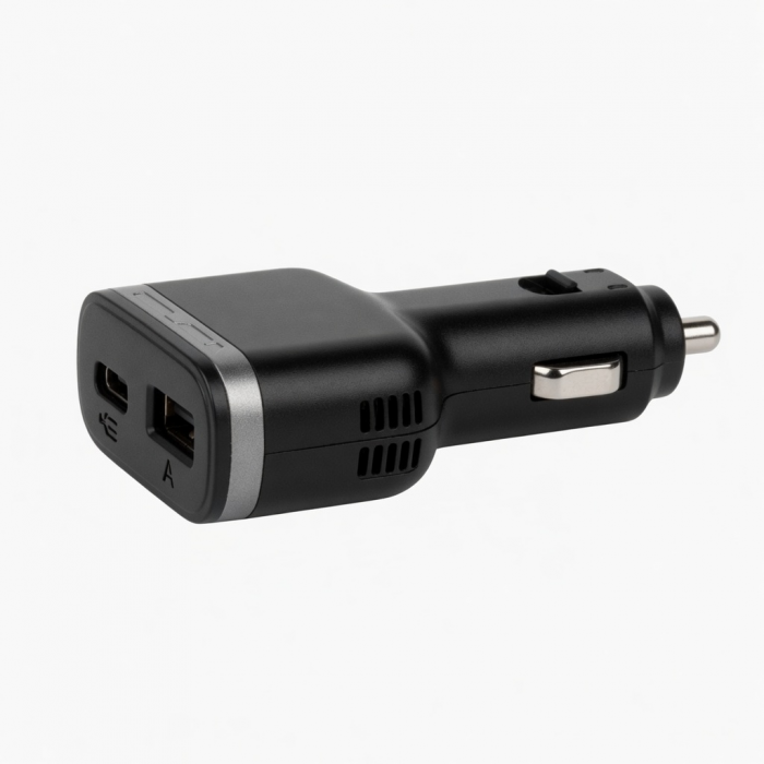 72W USB-C PD Car Charger Adapter with USB-A Port, Black