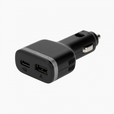 72W USB-C PD Car Charger Adapter with USB-A Port, Black