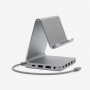 Aluminum Desktop Stand and Hub, Type-C Ports, Silver