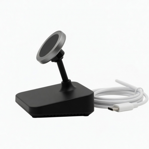 USB-C Magnetic Smartwatch Charging Dock Black Desktop Stand