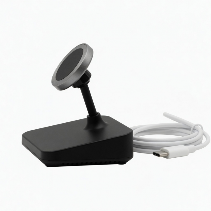 USB-C Magnetic Smartwatch Charging Dock Black Desktop Stand