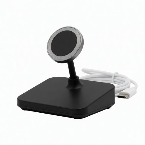 USB-C Magnetic Smartwatch Charging Dock Black Desktop Stand
