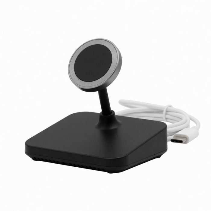 USB-C Magnetic Smartwatch Charging Dock Black Desktop Stand
