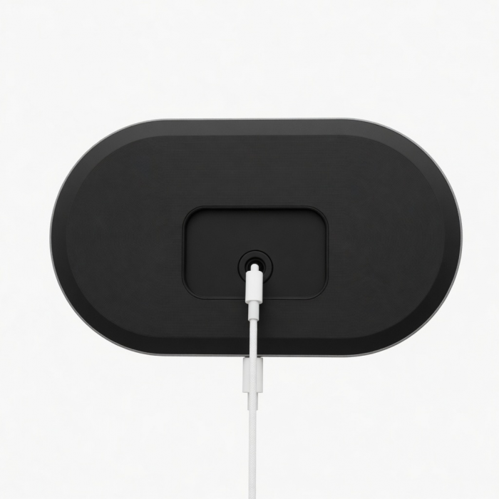 3-in-1 Wireless Charging Station Black Magnetic Pad 15W Output