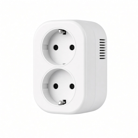 Smart Dual EU Power Outlet, White WiFi Control