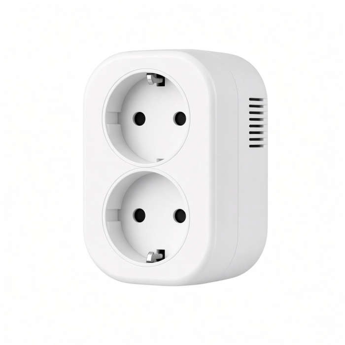 Smart Dual EU Power Outlet, White WiFi Control
