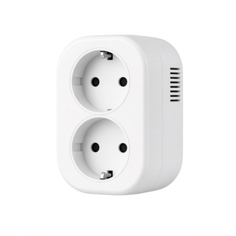 Smart Dual EU Power Outlet, White WiFi Control