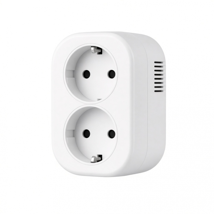 Smart Dual EU Power Outlet, White WiFi Control