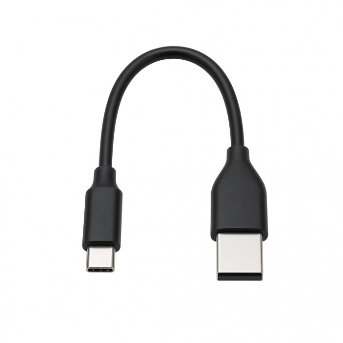 USB-C to USB-A 3.0 Adapter Cable, Black, Compact Design