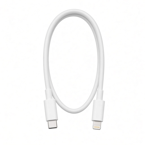 USB-C to 8-Pin Cable, White, 10-Inch