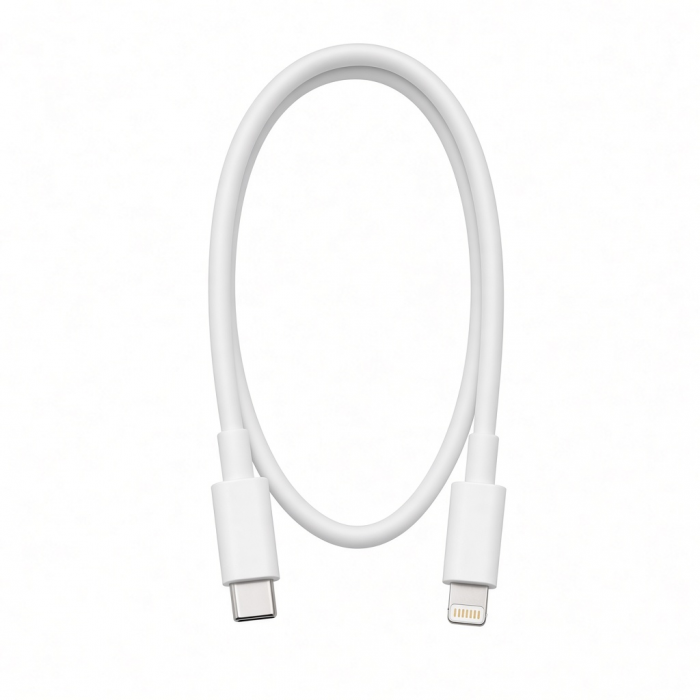 USB-C to 8-Pin Cable, White, 10-Inch