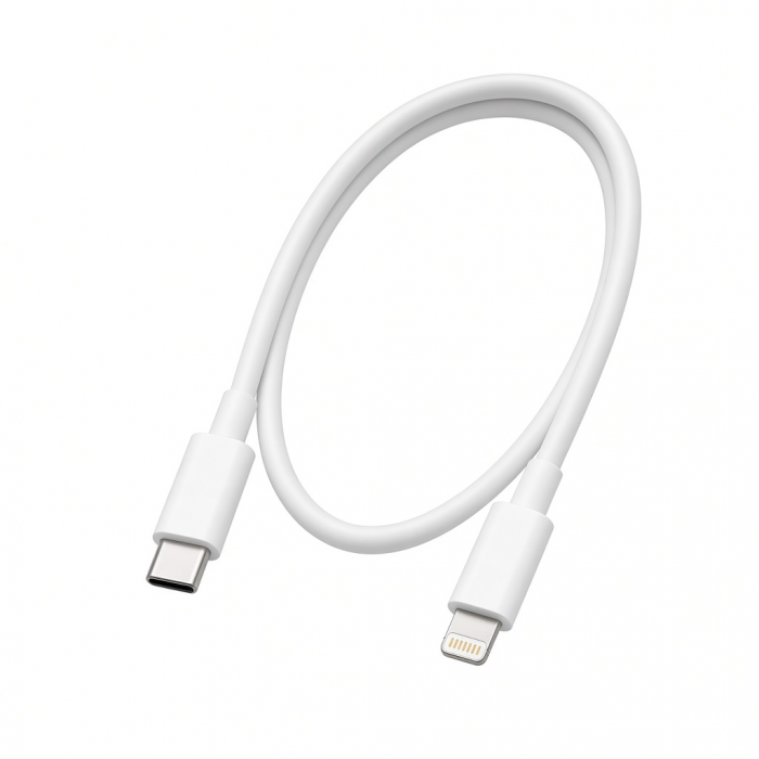 USB-C to 8-Pin Cable, White, 10-Inch