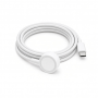 USB-C Magnetic Wireless Charging Cable, White, Round Charging Connector