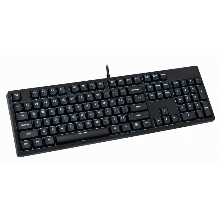 Wired Full-Size Keyboard with Numeric Keypad, Black Backlit Keys