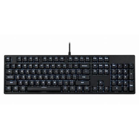 Wired Full-Size Keyboard with Numeric Keypad, Black Backlit Keys