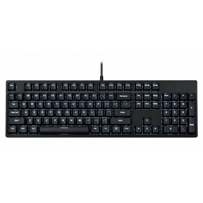 Wired Full-Size Keyboard with Numeric Keypad, Black Backlit Keys