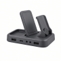 Multi-Device Charging Station, Gray Desktop Dock with USB-A and USB-C Ports