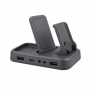 Multi-Device Charging Station, Gray Desktop Dock with USB-A and USB-C Ports