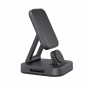 2-in-1 Magnetic Wireless Charging Stand, Aluminum, Black