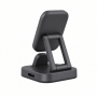 2-in-1 Magnetic Wireless Charging Stand, Aluminum, Black