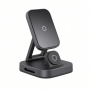 2-in-1 Magnetic Wireless Charging Stand, Aluminum, Black