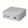 USB-C Desktop Docking Station, Aluminum Alloy, Silver, Multi-Port Connectivity