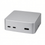 USB-C Desktop Docking Station, Aluminum Alloy, Silver, Multi-Port Connectivity