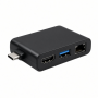 USB-C Multimedia Adapter with HDMI, USB-A, and Ethernet Ports, Black
