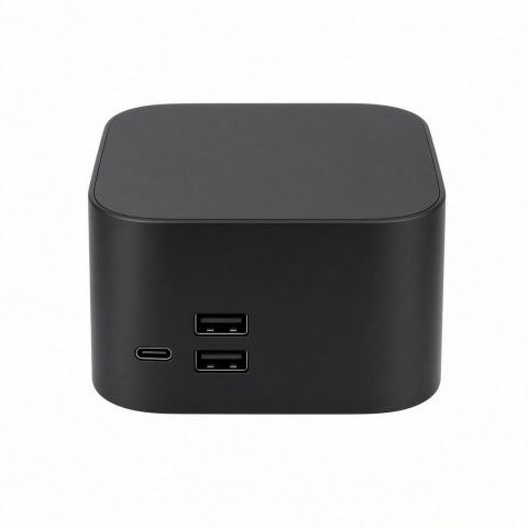 USB Hub, Black ABS, Dual USB-A Ports and USB-C Port