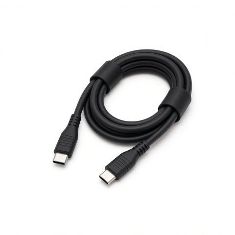 USB4 USB-C to USB-C Cable, Black Braided Nylon, High-Speed Data Transfer