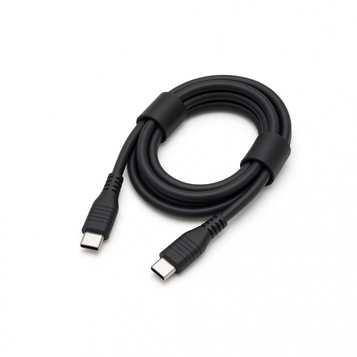 USB4 USB-C to USB-C Cable, Black Braided Nylon, High-Speed Data Transfer