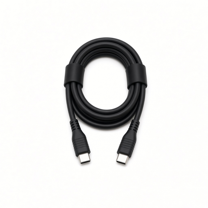 USB4 USB-C to USB-C Cable, Black Braided Nylon, High-Speed Data Transfer