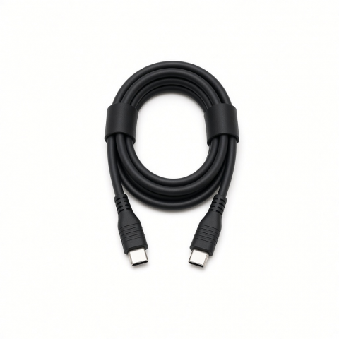 USB4 USB-C to USB-C Cable, Black Braided Nylon, High-Speed Data Transfer