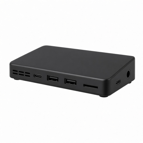 USB-C Desktop Docking Station Black Multi-Port Card Reader 24-Inch