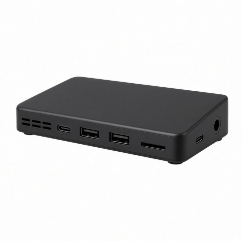 USB-C Desktop Docking Station Black Multi-Port Card Reader 24-Inch