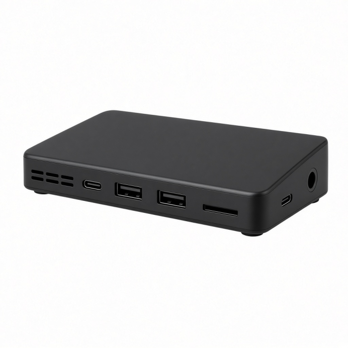 USB-C Desktop Docking Station Black Multi-Port Card Reader 24-Inch
