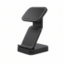 Dual Wireless Charging Stand, Black Foldable Desktop Charger Dock