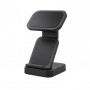 Dual Wireless Charging Stand, Black Foldable Desktop Charger Dock