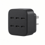 200W USB-C GaN Wall Charger, 6-Port Black Power Adapter