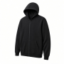 Black Full-Zip Hoodie with Kangaroo Pockets Ribbed Cuffs
