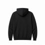 Black Full-Zip Hoodie with Kangaroo Pockets Ribbed Cuffs