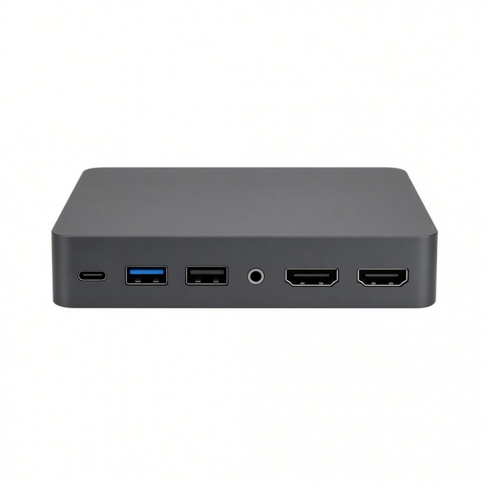 USB-C Multimedia Docking Station, Aluminum, Dual HDMI, USB-A and Audio Ports